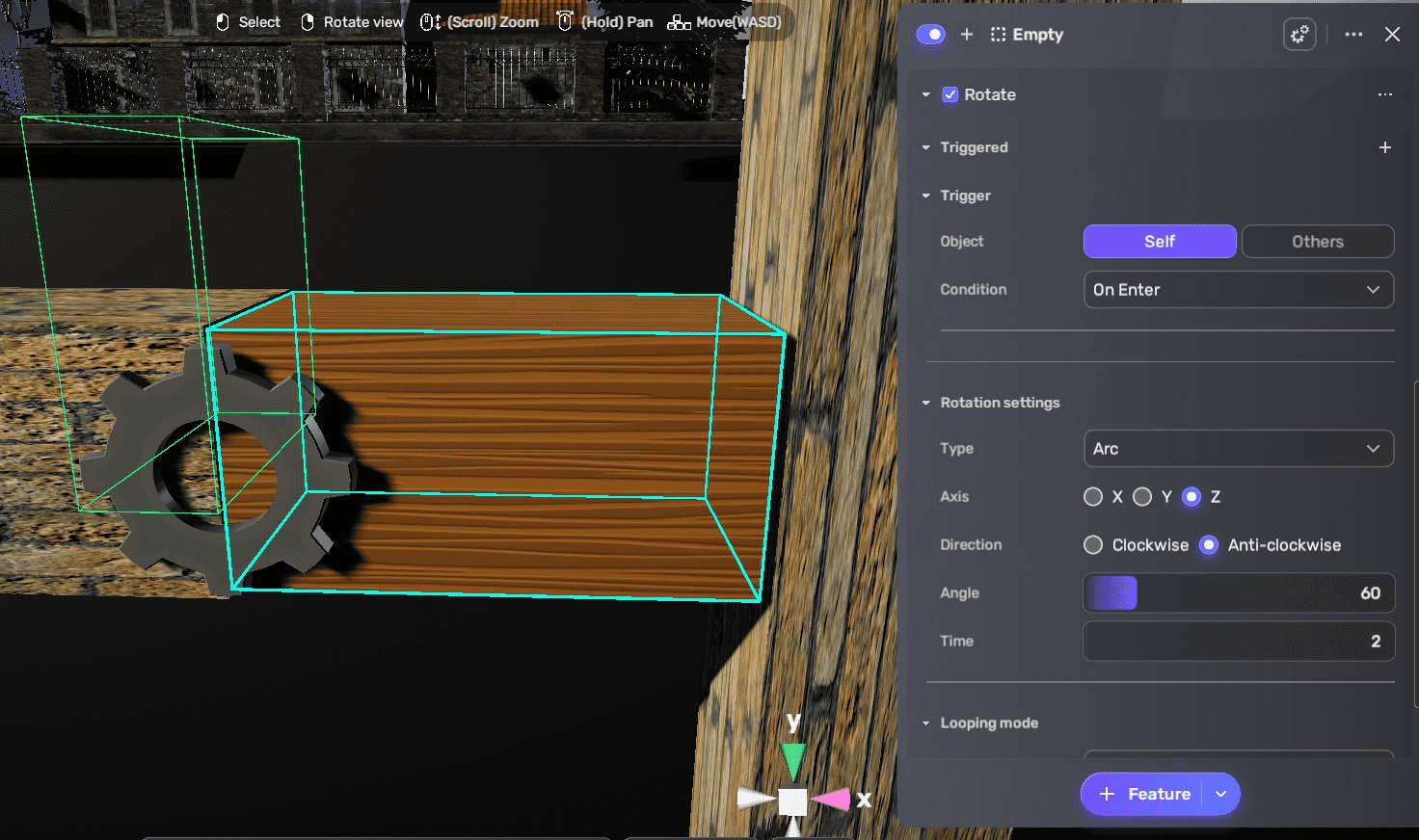 Configure rotate component