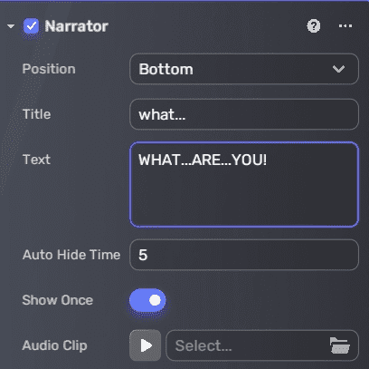 Narrator text