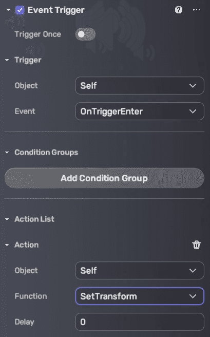 Set Event Trigger