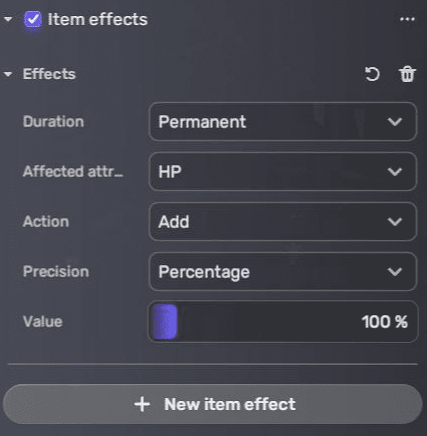 Item effects