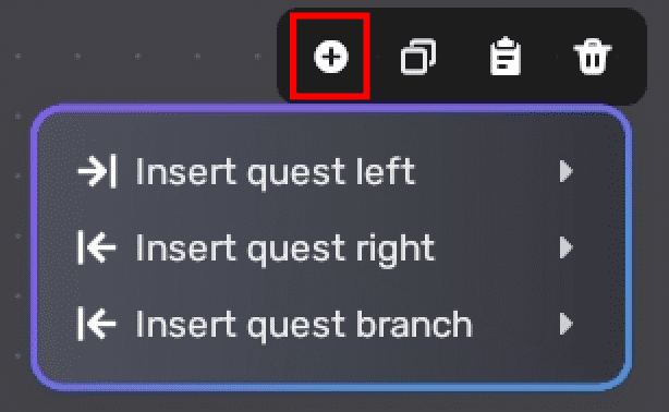 Insert quest button in bar