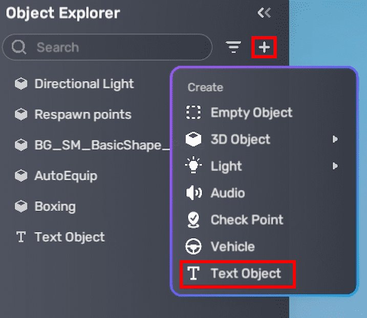 text object