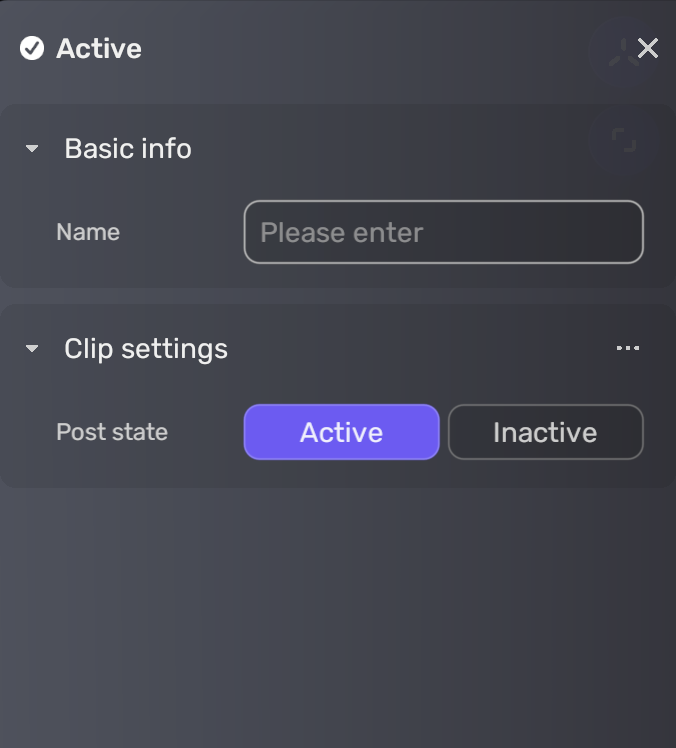 edit activation clip properties