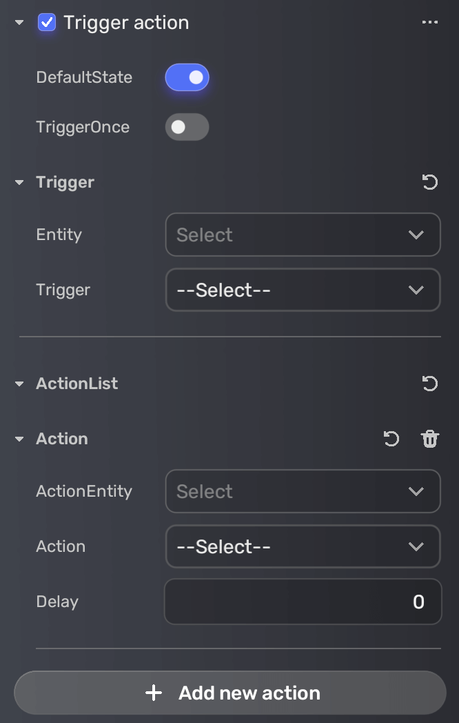 trigger action component