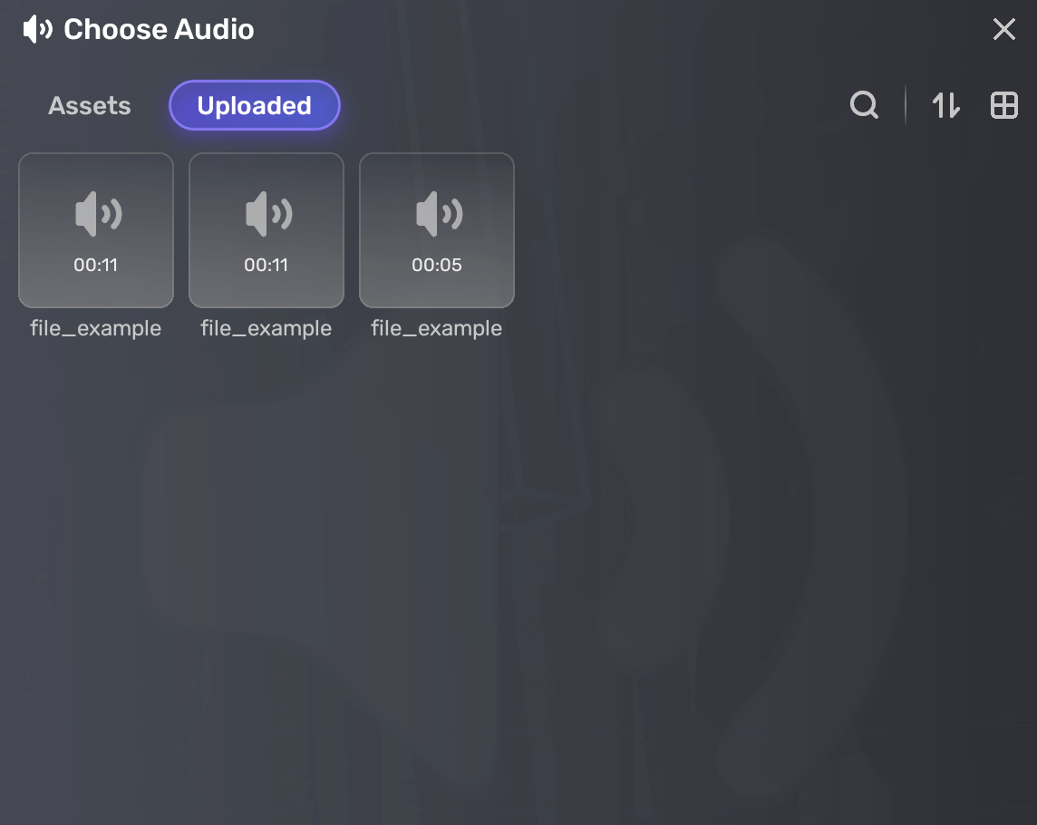 Choose audio