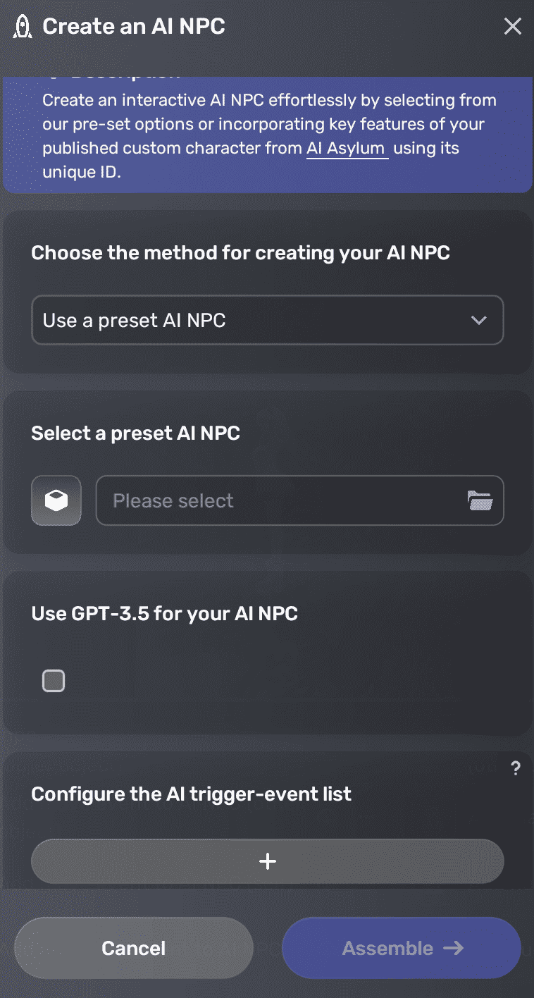 Create an AI NPC