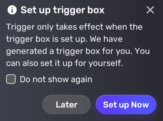 Set up trigger box