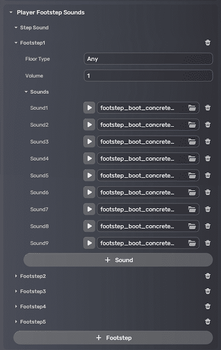 Player Footstep Sounds