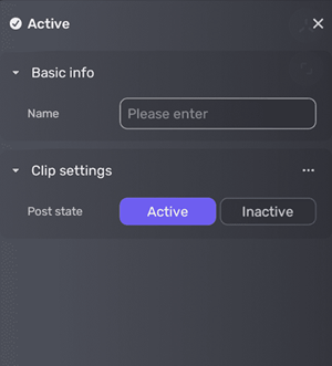 edit activation clip properties