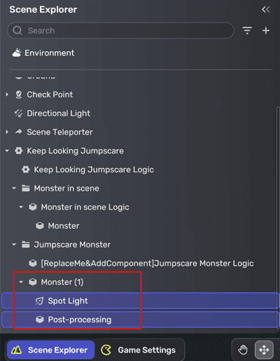 Spotlight and post-processing