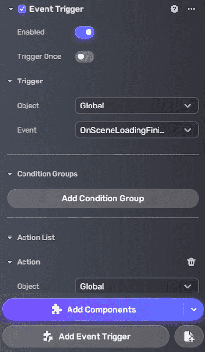 添加事件触发器