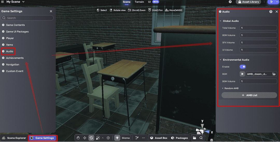Add environment audio