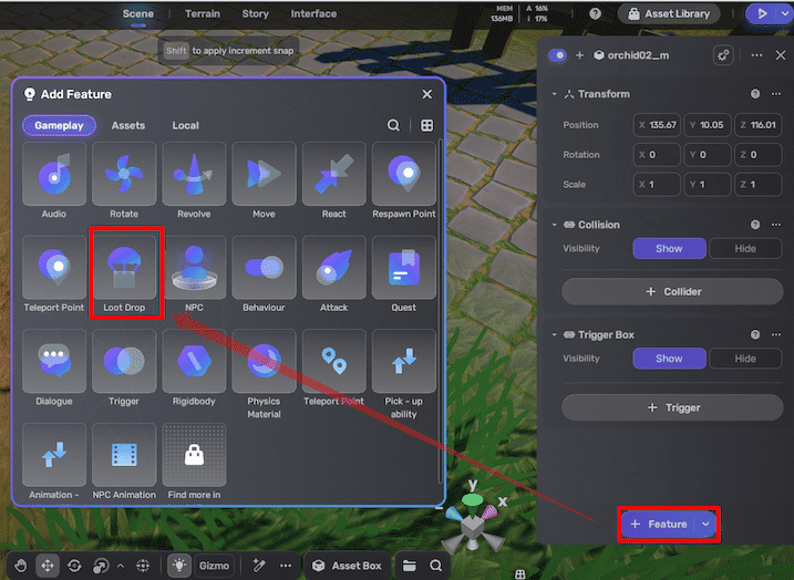 Add loot drop component