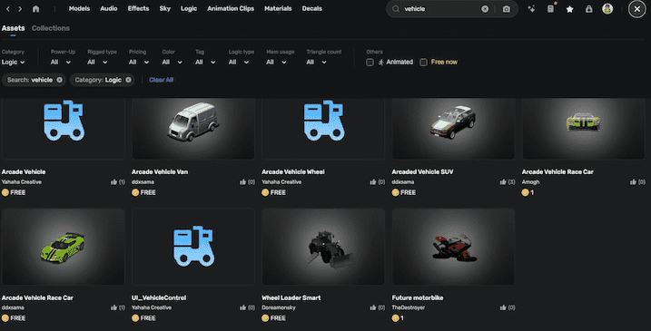 Vehicles in Logic category