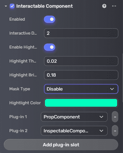 配置可交互组件