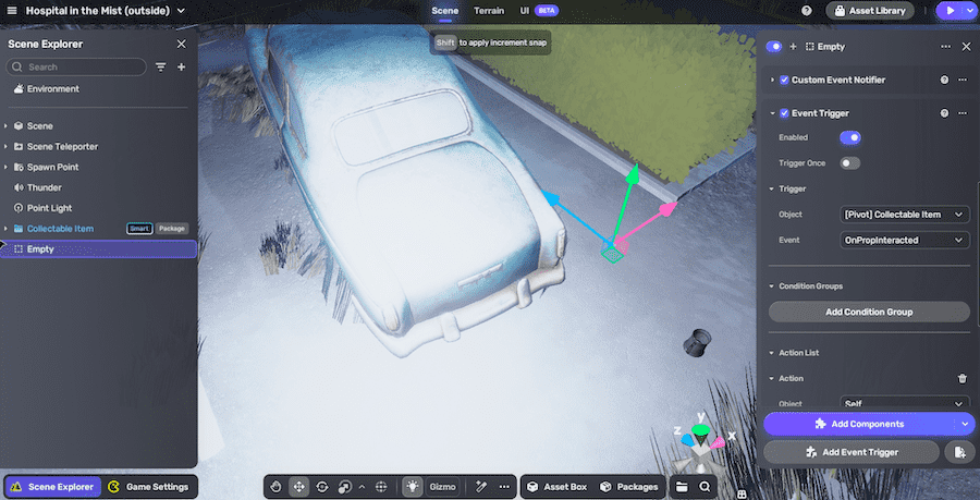 增加和设置空物体