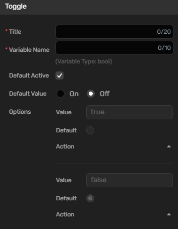 Data element toggle