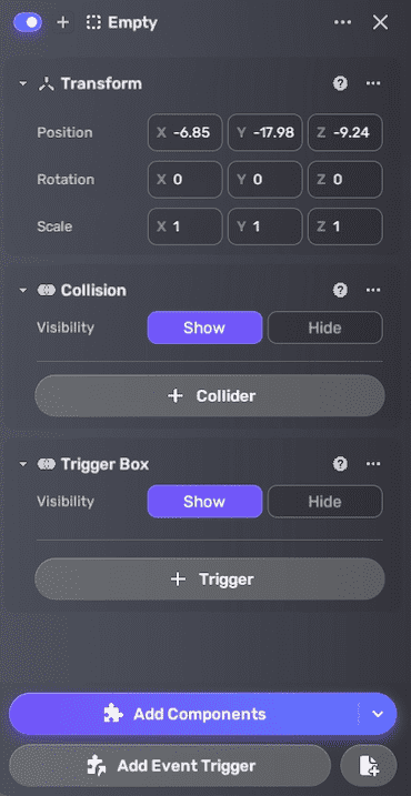 空对象属性窗口