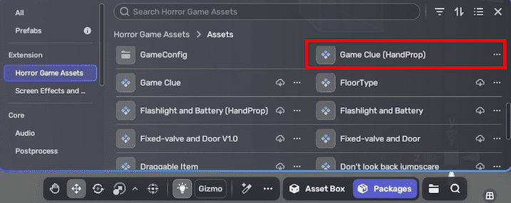 Add Game Clue from Packages