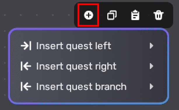insert quest button in bar